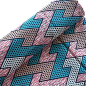 Preview: Afrikanischer Wax Print Stoff Baumwolle BLUE PINK ZIGZAG | Meterware