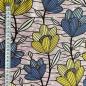 Preview: Afrikanischer Wax Print Stoff Baumwolle YELLOW BLUE TULIP | Meterware