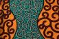 Preview: ORANGE-TURQUOISE-SERPENT Waxprint Stoff