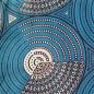 Preview: Afrikanischer Wax Print Stoff Baumwolle BLUE CIRCLES | Meterware