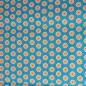 Preview: BLUE ORANGE DANDELION Afrikanischer-Shweshwe-Stoff-
