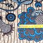 Preview: Afrikanischer Wax Print Stoff Baumwolle BLUE ORIENTAL FLOWERS | Meterware