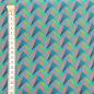 Preview: DISCO-TURQUOISE-FAN-PATTERN-Afrikanischer-Shweshwe-Stoff-