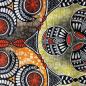 Preview: Afrikanischer Wax Print Stoff Baumwolle ORANGE ORNAMENT | Meterware
