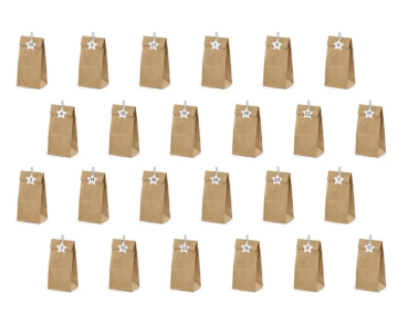 Preview: Adventskalender-Säckchen aus Kraftpapier