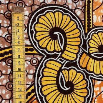 Preview: Afrikanischer Wax Print Stoff Baumwolle YELLOW FERN | Meterware
