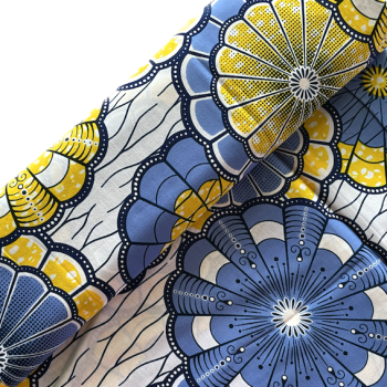 Afrikanischer Wax Print Stoff Baumwolle YELLOW LEMON | Meterware