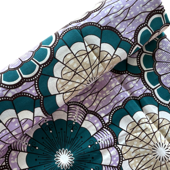 Afrikanischer Wax Print Stoff Baumwolle LILAfrikanischer Wax Print Stoff Baumwolle LILA PETROL LEMON | Meterware