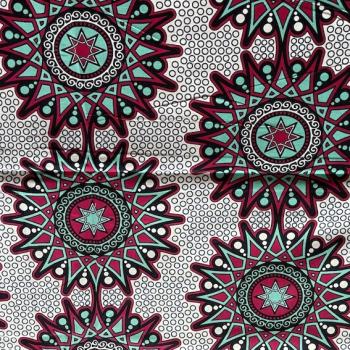 Preview: Afrikanischer Wax Print Stoff Baumwolle RED STAR | Meterware