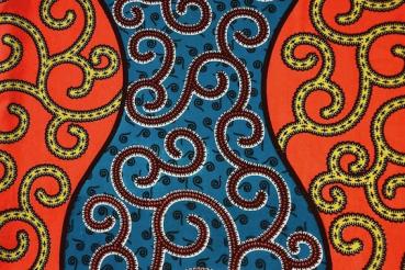 Preview: BLUE-RED-SERPENT Waxprint Stoff