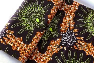 LIME-HEDGEHOG Waxprint Stoff