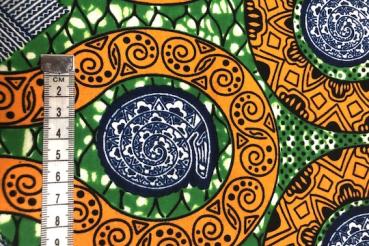 Preview: ORANGE-SERPENT Waxprint Stoff