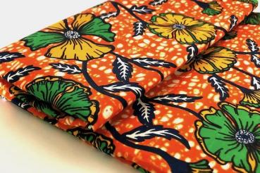 ORANGE-SUMMER-FLOWER waxprint