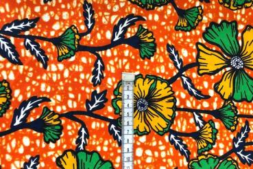Preview: ORANGE-SUMMER-FLOWER waxprint