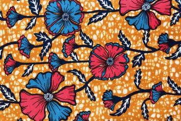 Preview: PINK-BLUE-SUMMER-FLOWER waxprint