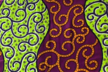 Preview: PURPLE-LIME-SERPENT Waxprint Stoff