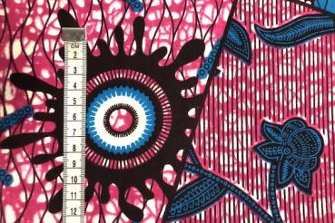 Preview: SNAKE-IN-PINK-PARADISE Waxprint Stoff