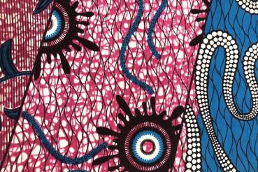 Preview: SNAKE-IN-PINK-PARADISE-Waxprint Stoff