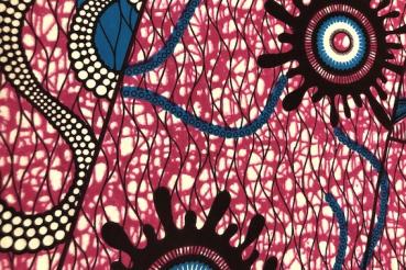 Preview: SNAKE-IN-PINK-PARADISE-Waxprint Stoff