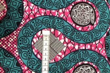 Preview: TURQUOISE-SERPENT Waxprint Stoff