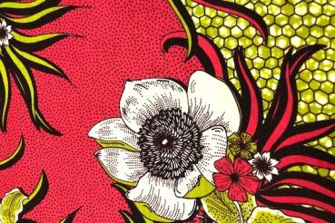 Preview: WHITE-RED-FLOWER waxprint