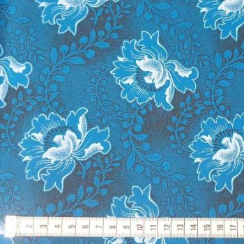 Preview: BLUE FLOWER Afrikanischer-Shweshwe-Stoff