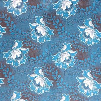 Preview: BLUE FLOWER Afrikanischer-Shweshwe-Stoff