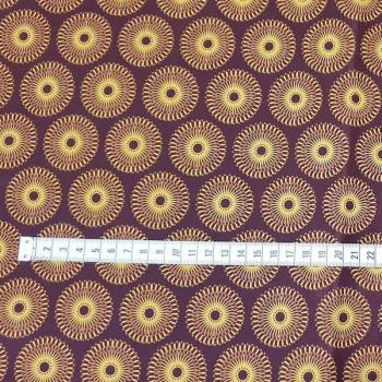 Preview: BROWN DANDELION Afrikanischer-Shweshwe-Stoff-