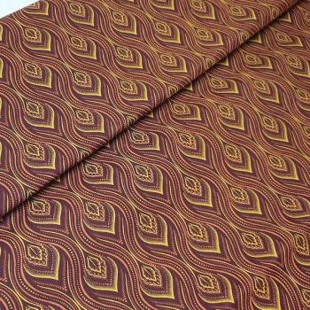 BROWN FLAME  Afrikanischer-Shweshwe-Stoff-