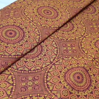 BROWN ORNAMENT  Afrikanischer-Shweshwe-Stoff-