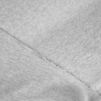 Preview: Baumwollfleece Sherpa Hellgrau Melange | Meterware