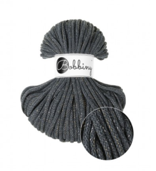 Bobbiny Flechtkordel 5 mm - Shiny Charcoal