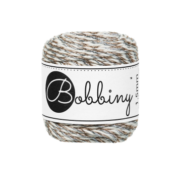 Bobbiny Makramee Kordel 3PLY „Mini Holiday Rope Ø 1.5 mm – Sparkle“