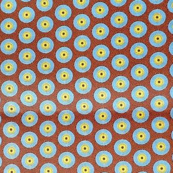 Preview: DISCO-BLUE-DOTS-Afrikanischer-Shweshwe-Stoff