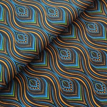 DISCO-BLUE-FLAME-Afrikanischer-Shweshwe-Stoff