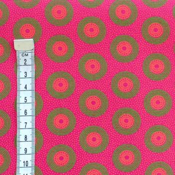 Preview: DISCO-PINK-DOTS-Afrikanischer-Shweshwe-Stoff-