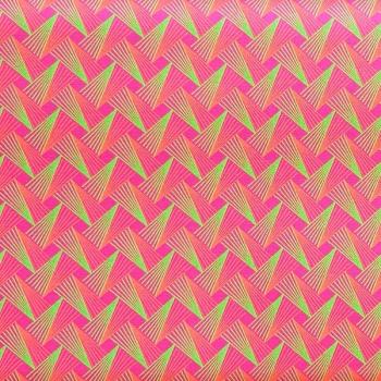 Preview: DISCO-PINK-FAN-PATTERN-Afrikanischer-Shweshwe-Stoff-