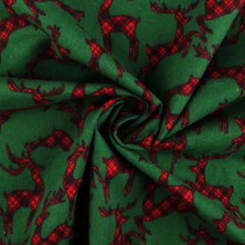 Preview: Flanell Baumwolle Christmas Grün
