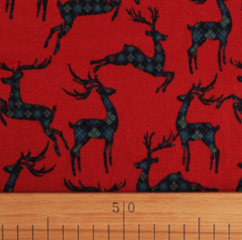 Preview: Flanell Baumwolle Christmas Rot