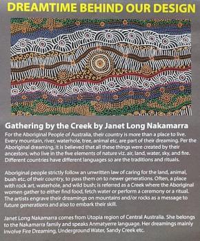 Preview: GATHERING BY THE CREEK Aborigines Stoff aus Australien