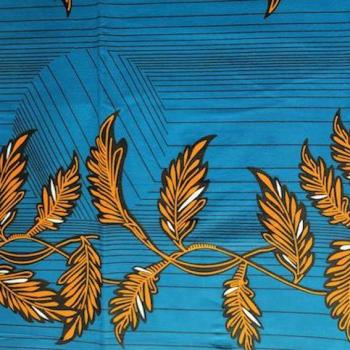 Preview: Afrikanischer Wax Print Stoff Baumwolle ORANGE LEAVES | Meterware