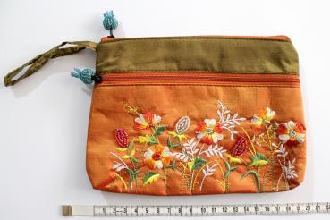 Preview: ORANGE SPARKLING FLOWERS Portemonnaie