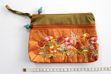 Preview: ORANGE SPARKLING FLOWERS Portemonnaie