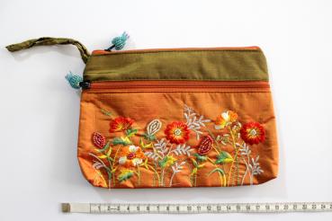 Preview: ORANGE SPARKLING FLOWERS Portemonnaie