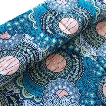 Afrikanischer Wax Print Stoff Baumwolle ORIENTAL PETROL | Meterware