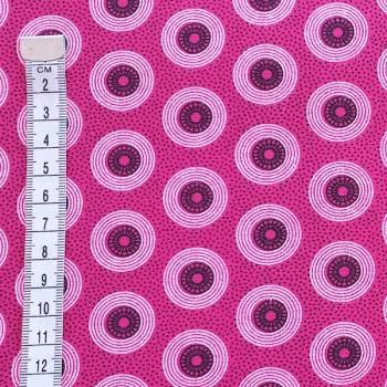 Preview: PINK-DOTS-Afrikanischer-Shweshwe-Stoff