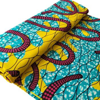 Afrikanischer Wax Print Stoff Baumwolle PINK SNAKE | Meterware