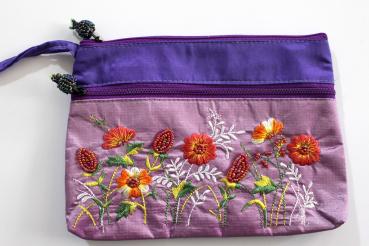 PURPLE SPARKLING FLOWERS Portemonnaie