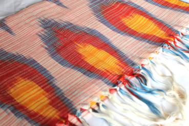 Preview: RAINBOW Usbekischer Ikat Schal 1