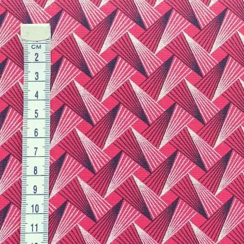 Preview: RED-FAN-PATTERN-Afrikanischer-Shweshwe-Stoff-